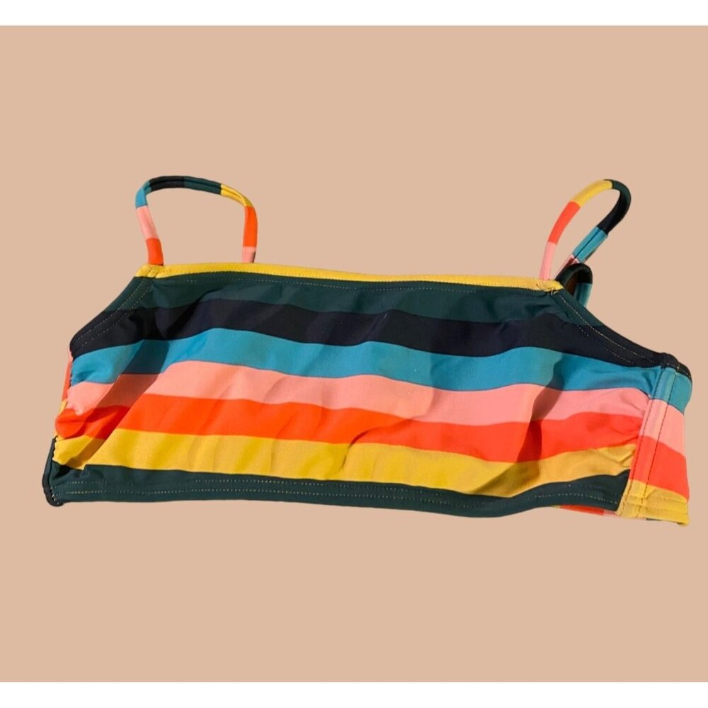 Xhilaration Medium Rainbow Stripe Bikini Top Adjustable Straps Back Clasp